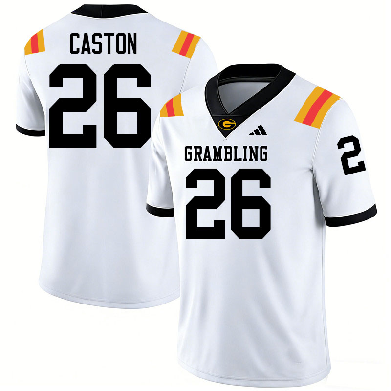 Grambling State Tigers #26 Cisco Caston College Football Jerseys,Uniforms-White